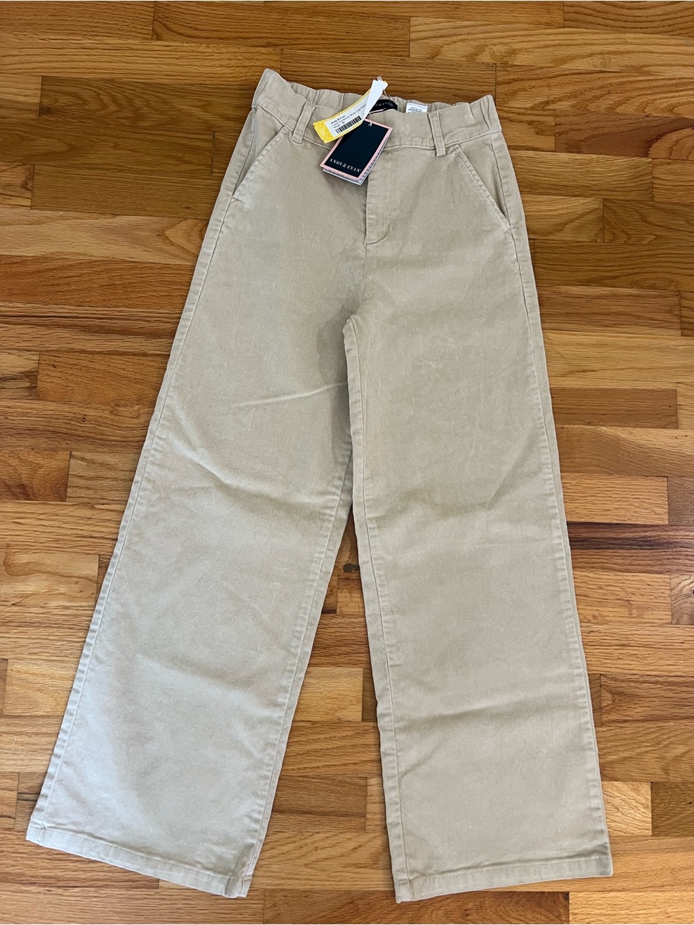 Andy & Evan Khaki Corduroy Wide-Leg Pants